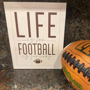 Football decor Brown Wooden Frame